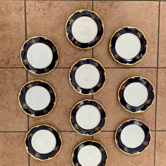 Vintage 10 Reichenbach Echo Kobalt Blue/Gold Plates - Picture 3 of 14